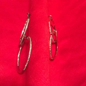 2pr Rhinestone hoops